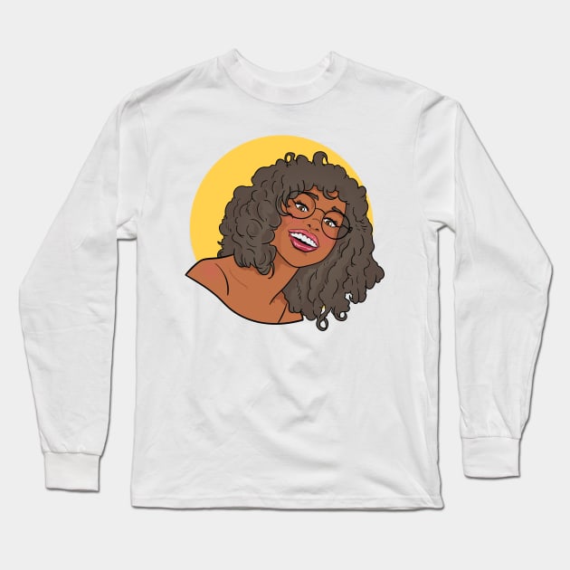 Curly and Caramel Long Sleeve T-Shirt by NaturallyBlack